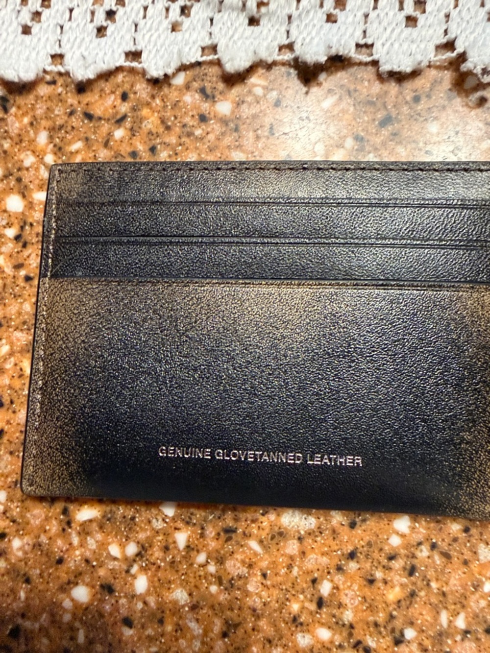 Coach Black Leather Slim Card Holder with Logo - Picture 2 of 2